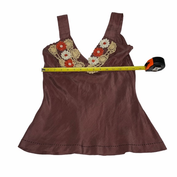 Free People 100%Silk Crochet Tank Blouse app s - Picture 7 of 14